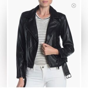 Elodie Black Faux Leather Moto Jacket Small
